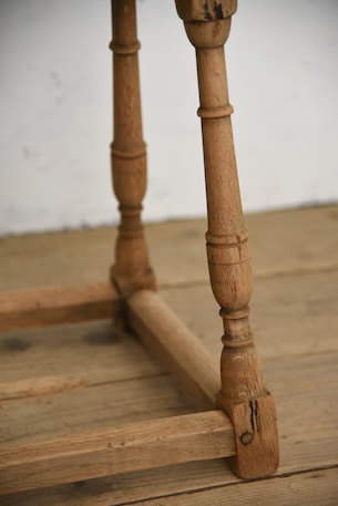 アンティーク　サイドテーブル　六角形　ベッドサイド　剥離　フレンチ