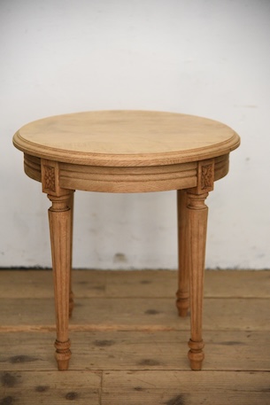 アンティーク　ラウンド　サイドテーブル　コーヒーテーブル　剥離　フレンチ