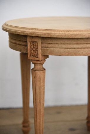 アンティーク　ラウンド　サイドテーブル　コーヒーテーブル　剥離　フレンチ