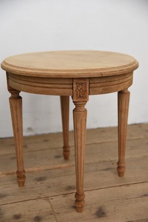 アンティーク　ラウンド　サイドテーブル　コーヒーテーブル　剥離　フレンチ