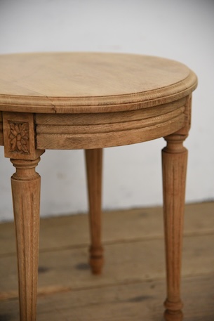 アンティーク　ラウンド　サイドテーブル　コーヒーテーブル　剥離　フレンチ