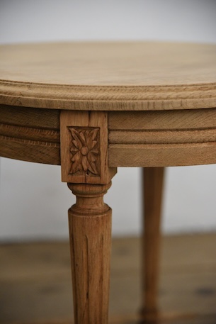 アンティーク　ラウンド　サイドテーブル　コーヒーテーブル　剥離　フレンチ