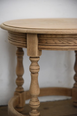 アンティーク　ラウンド　コーヒーテーブル　サイドテーブル　剥離　フレンチ