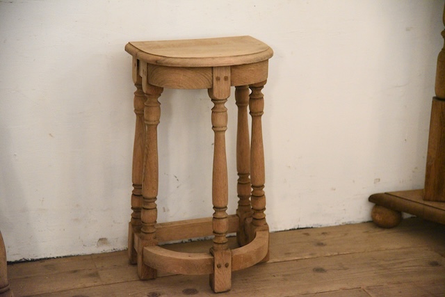 アンティーク　半円　コンソール　剥離　サイドテーブル　フレンチ