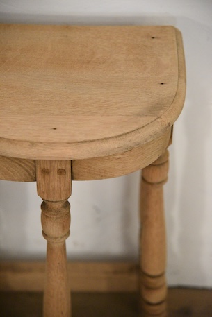 アンティーク　半円　コンソール　剥離　サイドテーブル　フレンチ