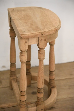 アンティーク　半円　コンソール　剥離　サイドテーブル　フレンチ