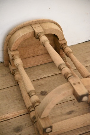 アンティーク　半円　コンソール　剥離　サイドテーブル　フレンチ