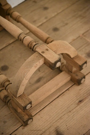 アンティーク　半円　コンソール　剥離　サイドテーブル　フレンチ