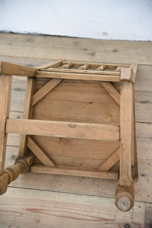 アンティーク　フレンチ　チャーチチェア　剥離　ロレーヌ　１