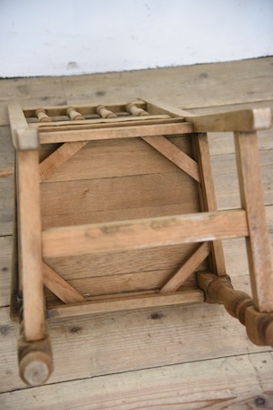 アンティーク　フレンチ　チャーチチェア　剥離　ロレーヌ　２