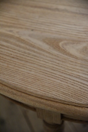 アンティーク　ラウンド　ダイニングテーブル　剥離　フレンチ