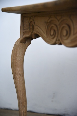 アンティーク　ダイニングテーブル　猫脚　フレンチ　剥離