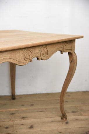 アンティーク　ダイニングテーブル　猫脚　フレンチ　剥離