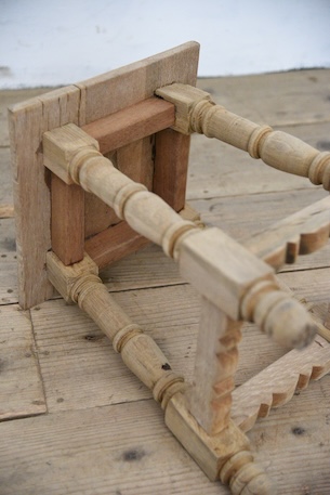 アンティーク　スツール　剥離　フレンチ　サイドテーブル　花台