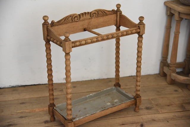 アンティーク　アンブレラスタンド　剥離　スティックスタンド　フレンチ　傘立て