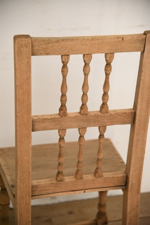 アンティーク　フレンチ　ダイニングチェア　剥離　ロレーヌ　４