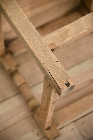 アンティーク　フレンチ　ダイニングチェア　剥離　ロレーヌ　４