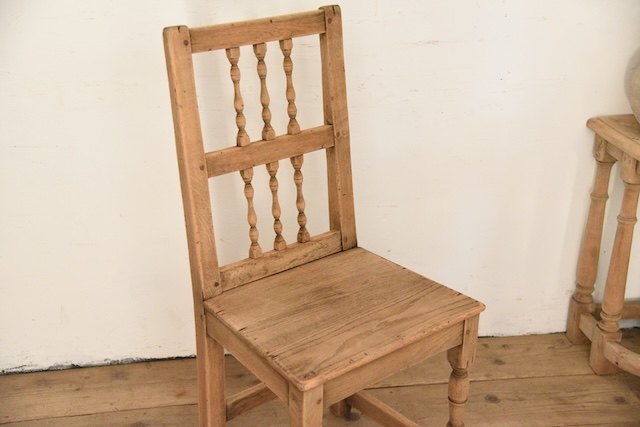 アンティーク　フレンチ　ダイニングチェア　剥離　ロレーヌ　５