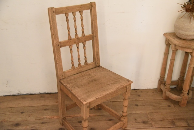 アンティーク　フレンチ　ダイニングチェア　剥離　ロレーヌ　６