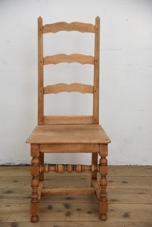 アンティーク　フレンチ　剥離　チャーチチェア　ダイニングチェア　フレンチ　４