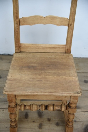 アンティーク　フレンチ　剥離　チャーチチェア　ダイニングチェア　フレンチ　４