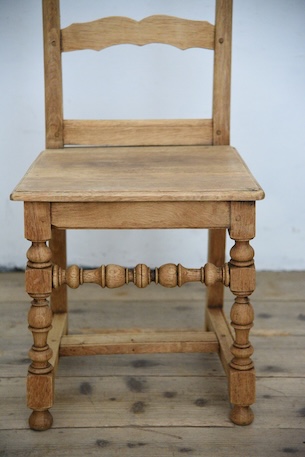 アンティーク　フレンチ　剥離　チャーチチェア　ダイニングチェア　フレンチ　４