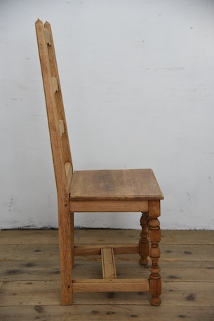 アンティーク　フレンチ　剥離　チャーチチェア　ダイニングチェア　フレンチ　４