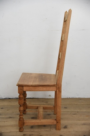 アンティーク　フレンチ　剥離　チャーチチェア　ダイニングチェア　フレンチ　４