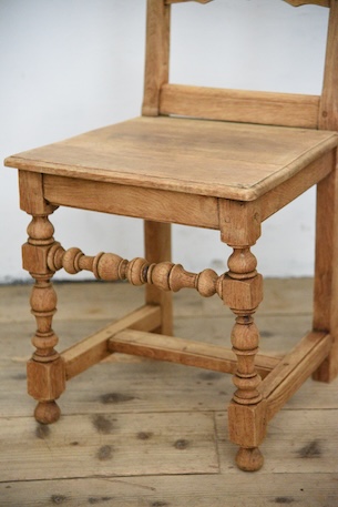 アンティーク　フレンチ　剥離　チャーチチェア　ダイニングチェア　フレンチ　４