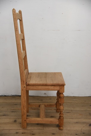 アンティーク　フレンチ　剥離　チャーチチェア　ダイニングチェア　フレンチ　６