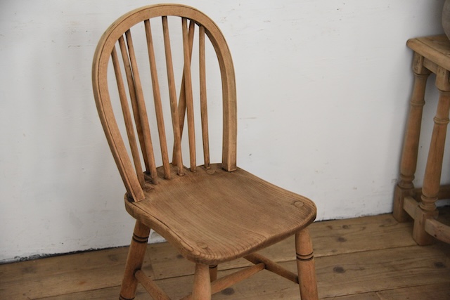 アンティーク　剥離　ウィンザーチェア　イギリス　フープバックチェア　１