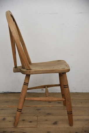 アンティーク　剥離　ウィンザーチェア　イギリス　フープバックチェア　２