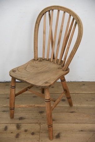 アンティーク　剥離　ウィンザーチェア　イギリス　フープバックチェア　２