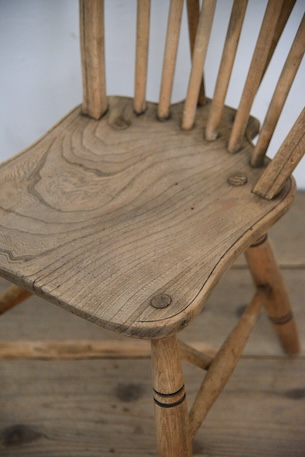 アンティーク　剥離　ウィンザーチェア　イギリス　フープバックチェア　２