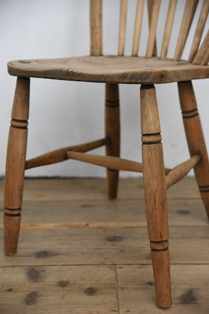 アンティーク　剥離　ウィンザーチェア　イギリス　フープバックチェア　２