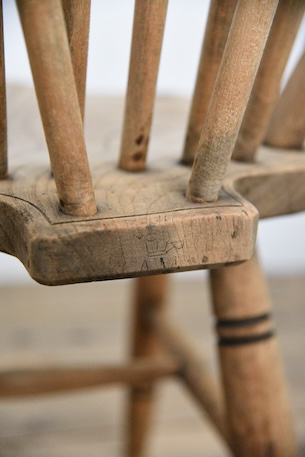 アンティーク　剥離　ウィンザーチェア　イギリス　フープバックチェア　２