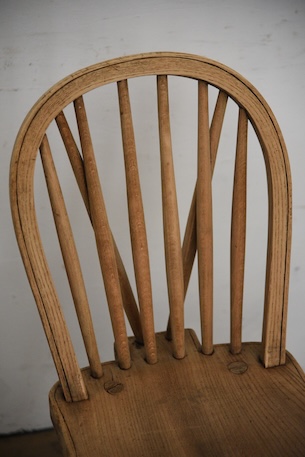 アンティーク　剥離　ウィンザーチェア　イギリス　フープバックチェア　４