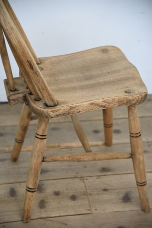 アンティーク　剥離　ウィンザーチェア　イギリス　フープバックチェア　４