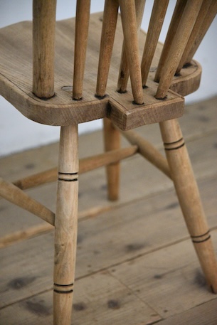 アンティーク　剥離　ウィンザーチェア　イギリス　フープバックチェア　４