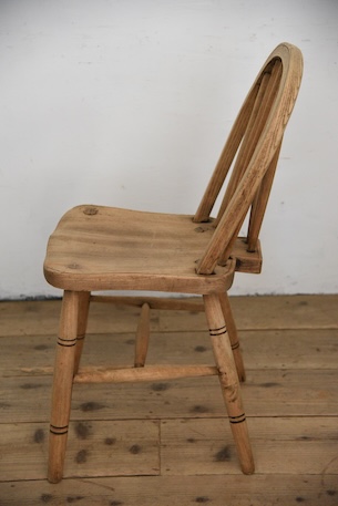 アンティーク　剥離　ウィンザーチェア　イギリス　フープバックチェア　４