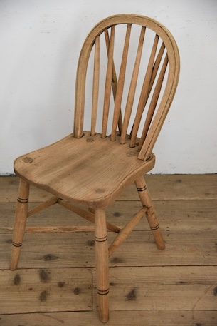 アンティーク　剥離　ウィンザーチェア　イギリス　フープバックチェア　４