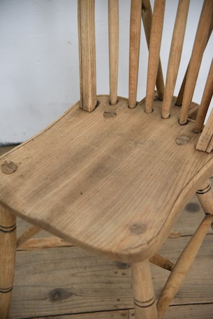 アンティーク　剥離　ウィンザーチェア　イギリス　フープバックチェア　４