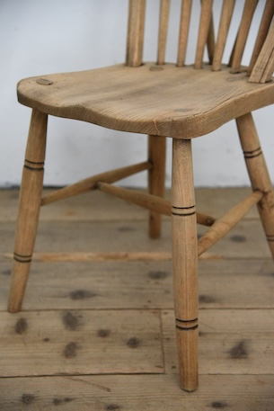 アンティーク　剥離　ウィンザーチェア　イギリス　フープバックチェア　４