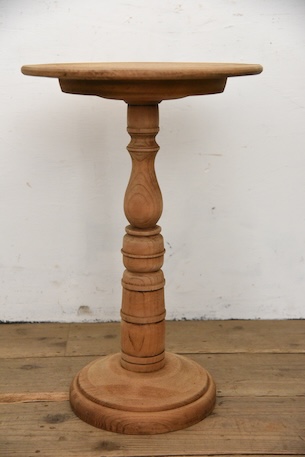 アンティーク　花台　剥離　フレンチ　サイドテーブル　ラウンド