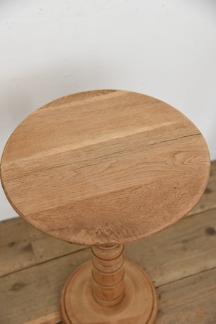 アンティーク　花台　剥離　フレンチ　サイドテーブル　ラウンド