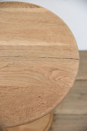 アンティーク　花台　剥離　フレンチ　サイドテーブル　ラウンド