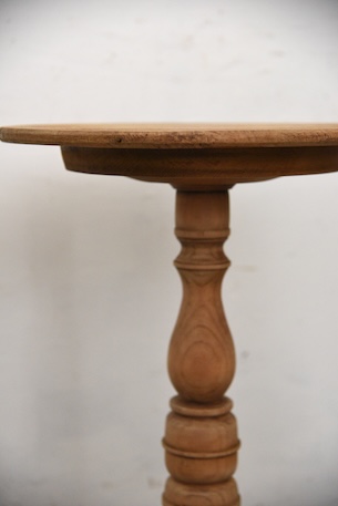 アンティーク　花台　剥離　フレンチ　サイドテーブル　ラウンド