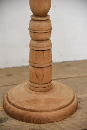 アンティーク　花台　剥離　フレンチ　サイドテーブル　ラウンド