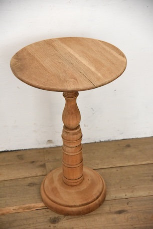 アンティーク　花台　剥離　フレンチ　サイドテーブル　ラウンド