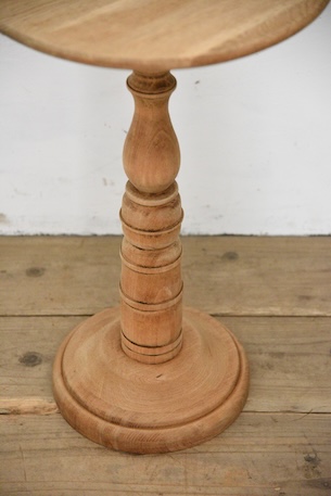 アンティーク　花台　剥離　フレンチ　サイドテーブル　ラウンド